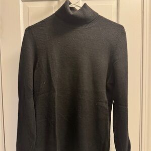 Ann Taylor Classic Black Cashmere Turtleneck Sweater
